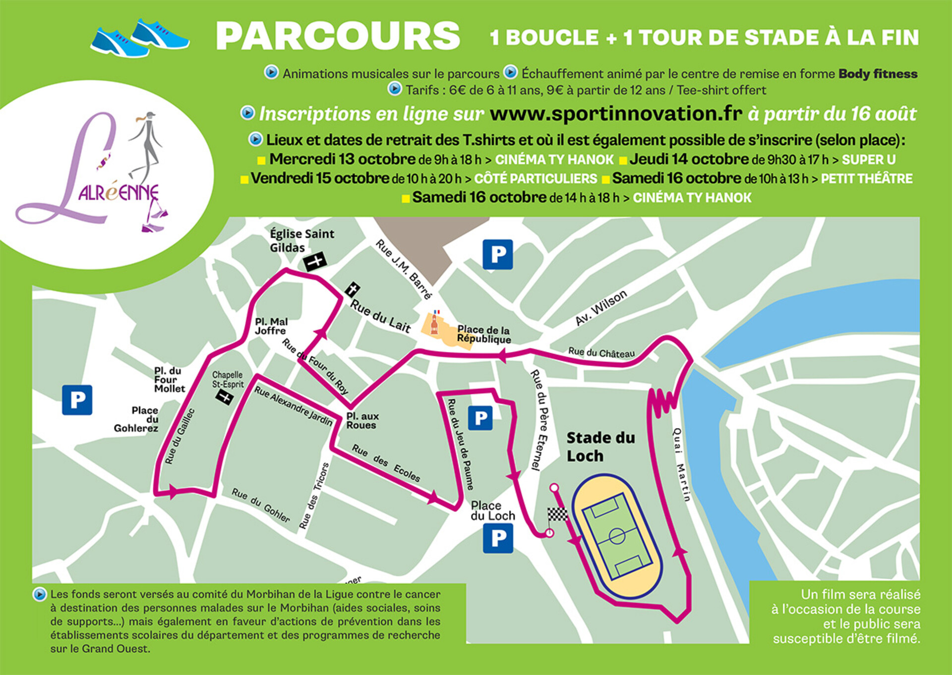 Auray : Plan du parcours de l'Alréenne Auray : Plan du parcours de l'Alréenne