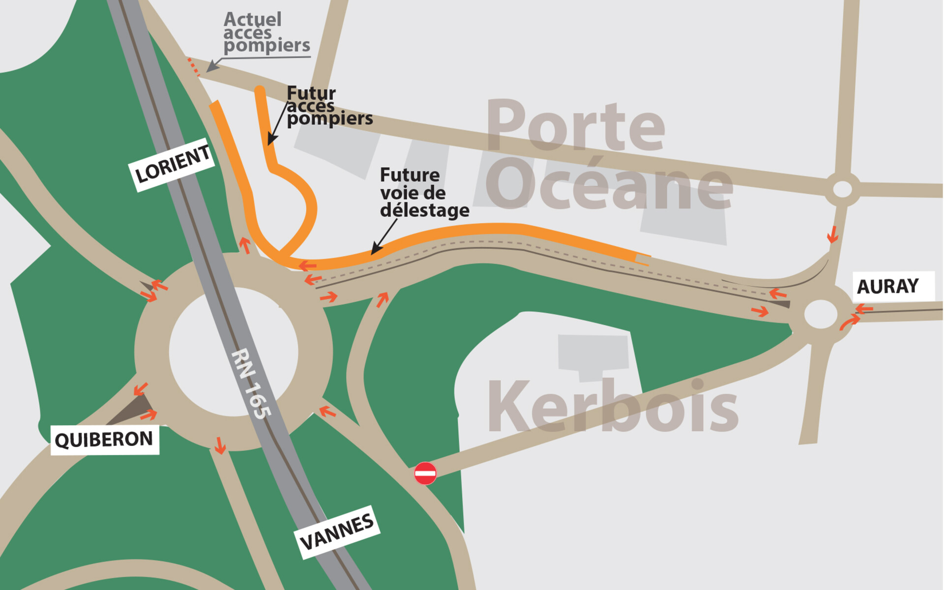 Auray : plan du by pass créé à Kerbois Auray : plan du by pass créé à Kerbois